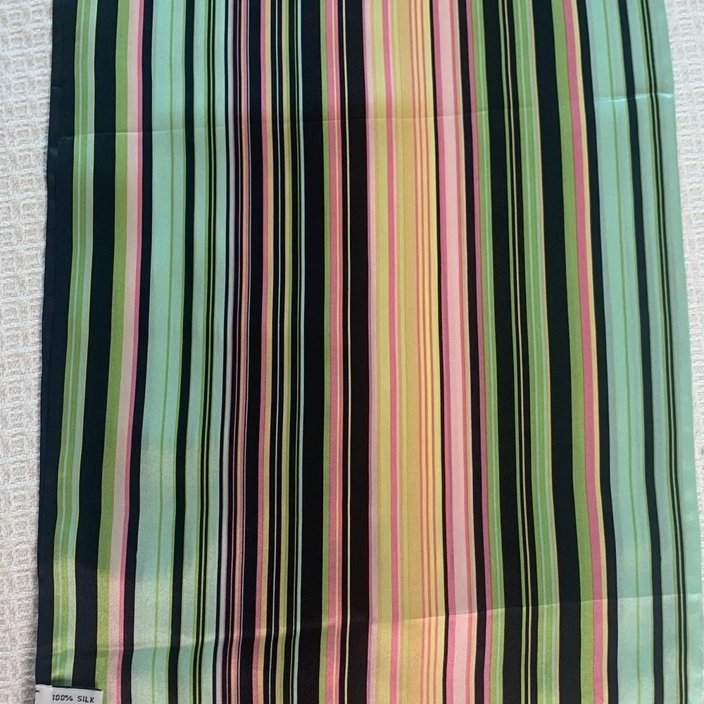 Talbots striped silk scarf with fringe New with Tags
